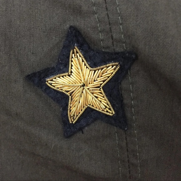 ZARA Metal Star Dark Amry Green Halter Crop Tank Top - Picture 5 of 10